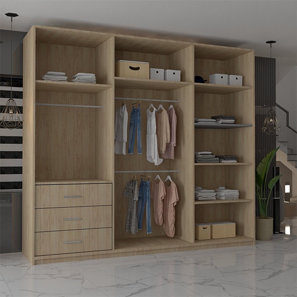 CHICAGO OAK WARDORBE 250cm - Image 2