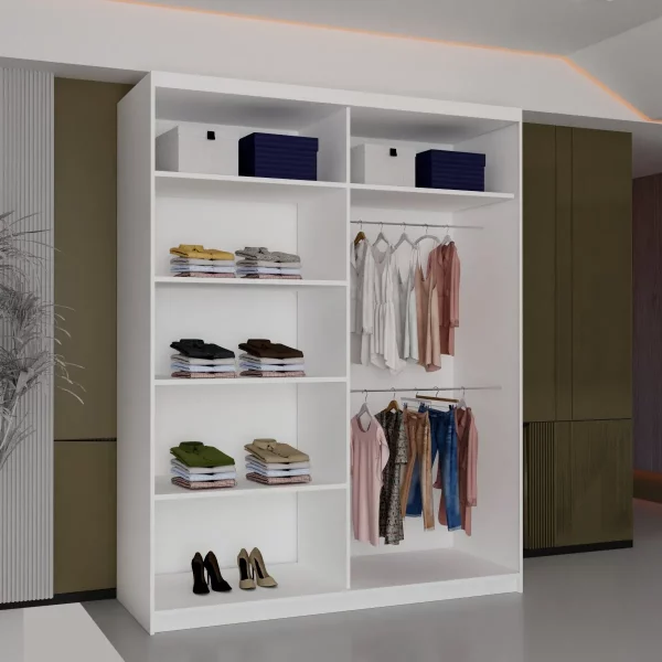 RIO WHITE WARDROBE 150cm/203cm - Image 3