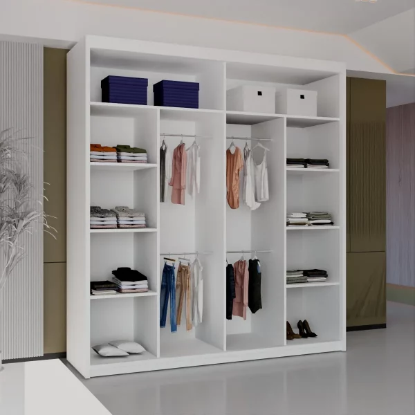 RIO WHITE WARDROBE 150cm/203cm - Image 2