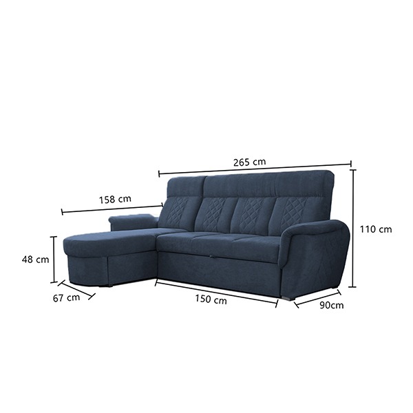 SELLY BLUE SMALL SOFA BED - Image 3