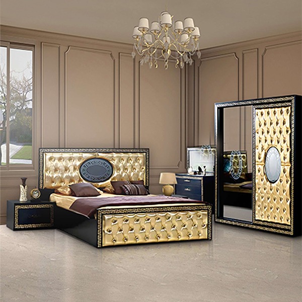 VEGAS BLACK&GOLD BEDROOM SET