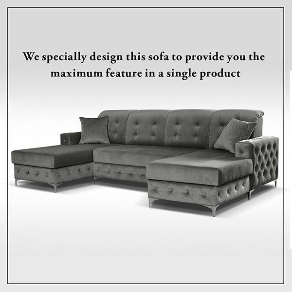 VERSO LARGE SOFA BED GREY - Image 4