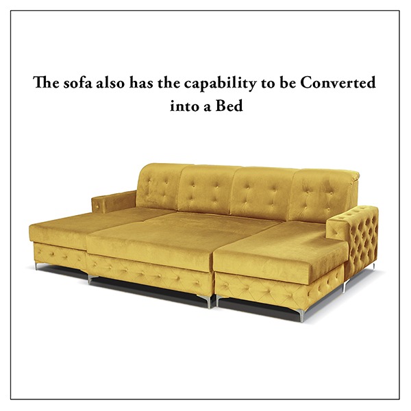 VERSO LARGE MUSTARD SOFA BED - Image 4