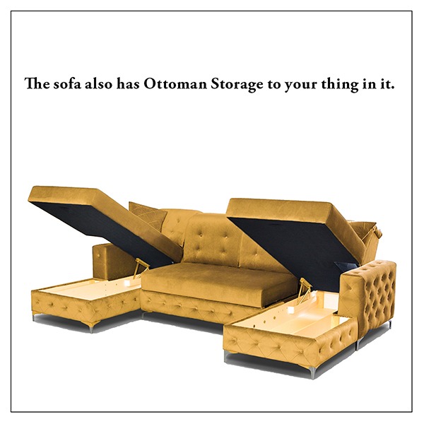 VERSO LARGE MUSTARD SOFA BED - Image 5