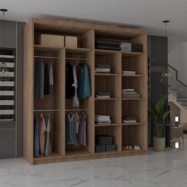 CHICAGO WALNUT WARDROBE 250cm - Image 6