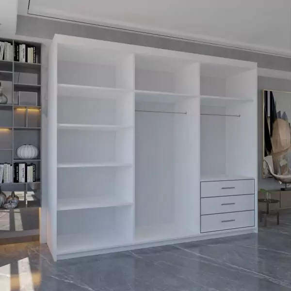 MIAMI WHITE WARDORBE 250cm - Image 2