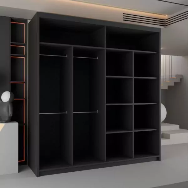 CALIFORNIA BLACK WARDROBE 150cm/203cm - Image 2