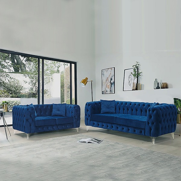 Chicago Blue 3+2 Chesterfield Sofa Set