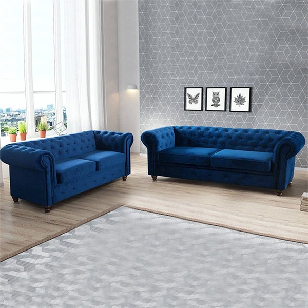 HERO CHESTERFIELD BLUE 3+2 SEATER SOFA