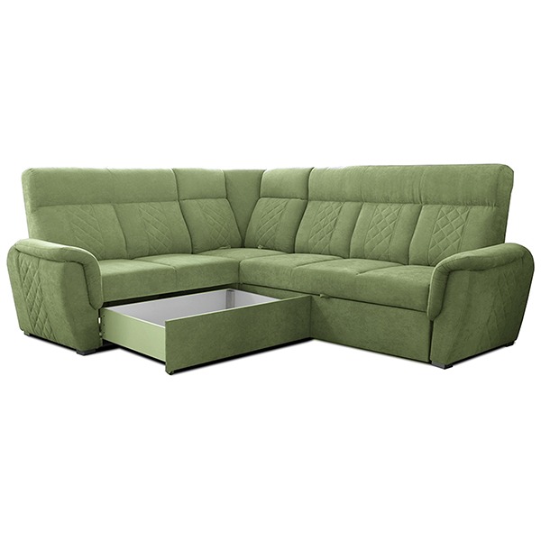 SELLY GREEN LARGE CORNER SOFA BED - Image 4