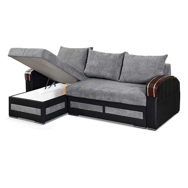 KEWIN GREY L-SHAPE SOFA BED - Image 3