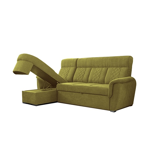 SELLY MUSTARD SMALL SOFA BED - Image 3
