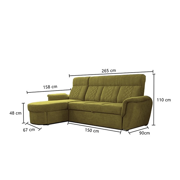 SELLY MUSTARD SMALL SOFA BED - Image 4