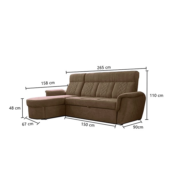 SELLY BROWN SMALL SOFA BED - Image 3