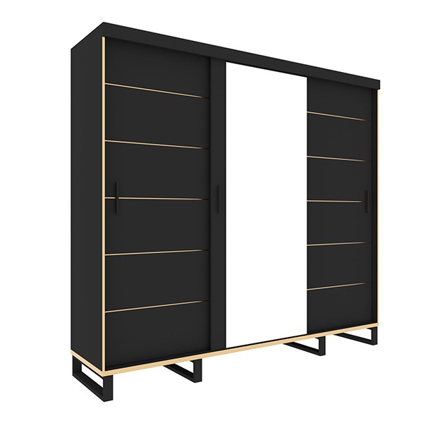 Golden Bedroom Set with Wall unit - Image 3