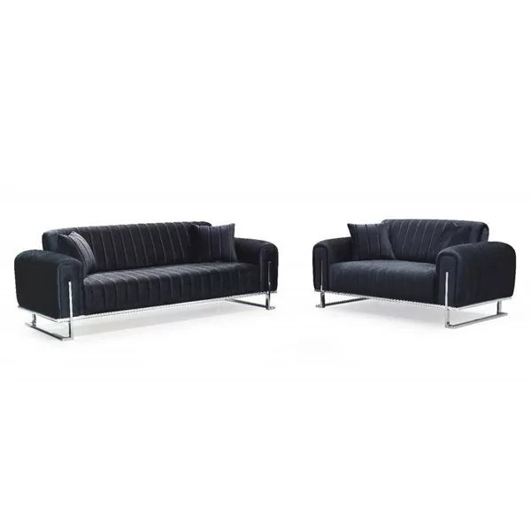 Richmond Black Chesterfield Sofa Set - Image 3