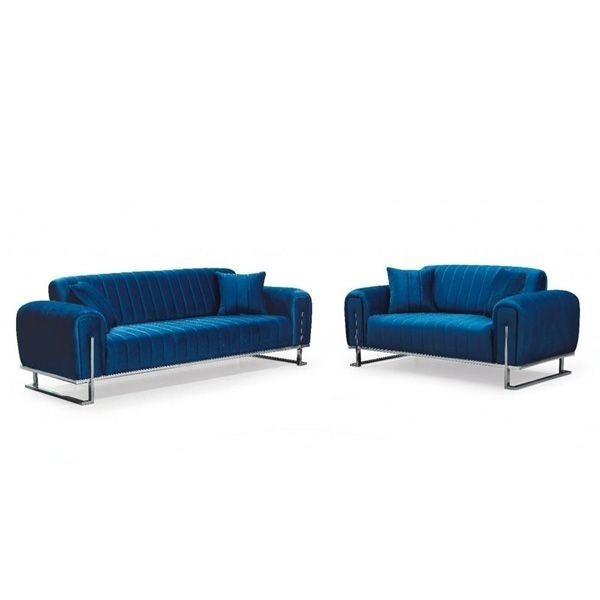 Richmond Chesterfield Blue Sofa Set - Image 5