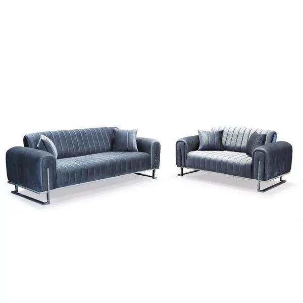 Richmond Grey Chesterfield Sofa Set - Image 5