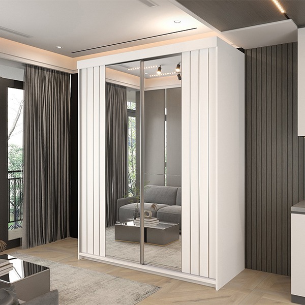 Marbella White Sliding Wardrobe 150cm/200cm - Image 5