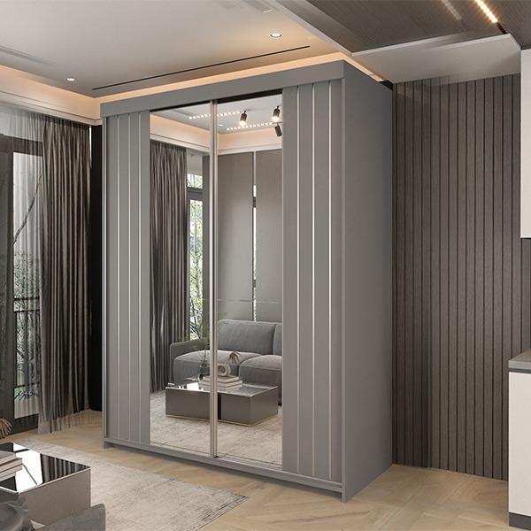 Marbella Grey Sliding Wardrobe 150cm/200cm - Image 5