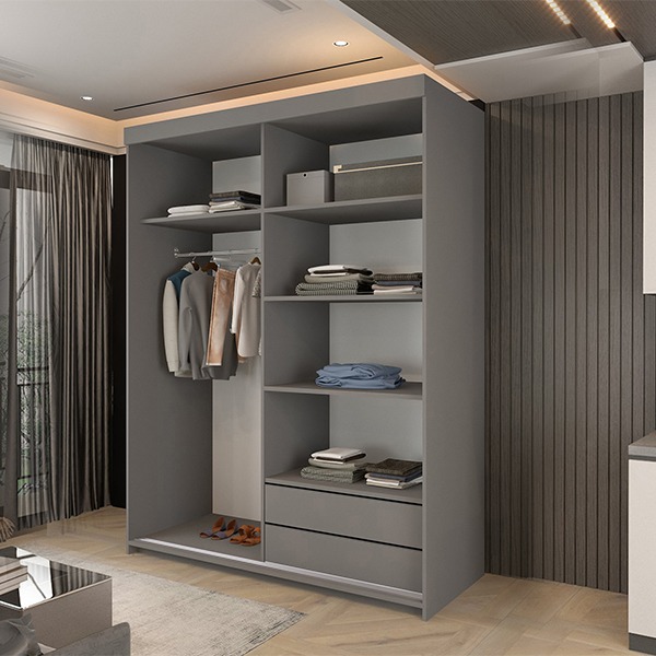 Marbella Grey Sliding Wardrobe 150cm/200cm - Image 6