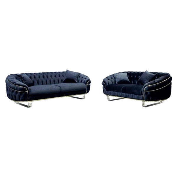 Camden Chesterfield Black 3+2 Sofa Set - Image 3