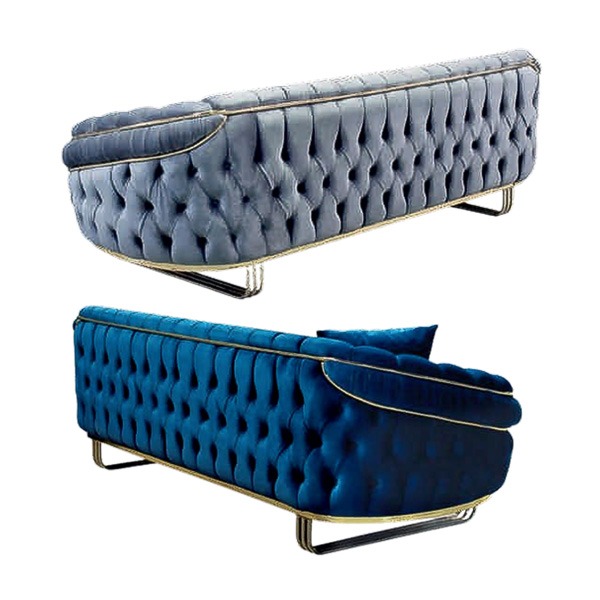 Camden Chesterfield Blue 3+2 Sofa Set - Image 4