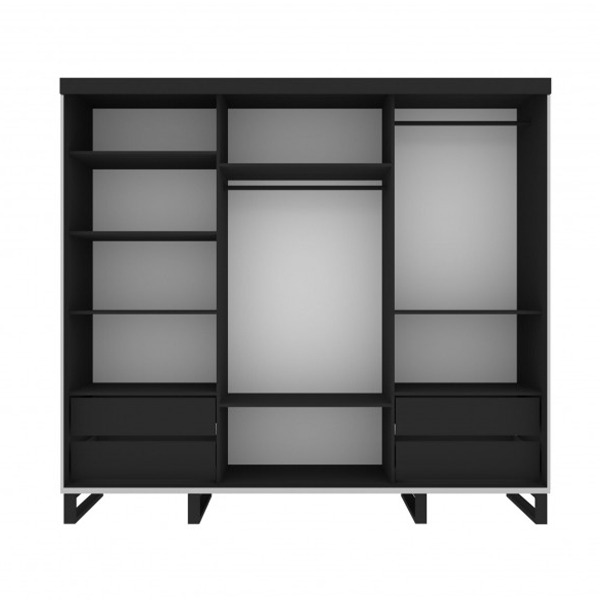 Silver Bedroom Set with Wall unit - Image 4