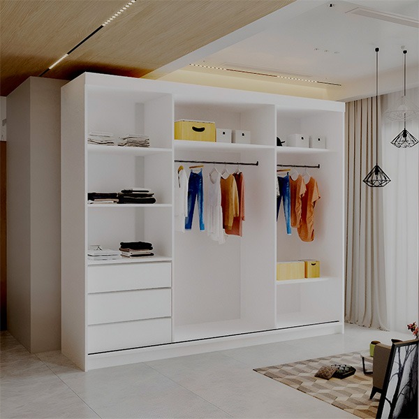 LATVIA WHITE 250CM SLIDING DOORS WARDROBE - Image 2